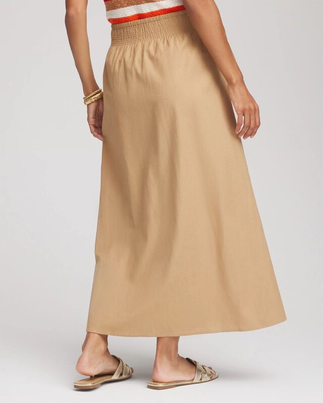 Smocked Pull-On Midi Skirt - image 3